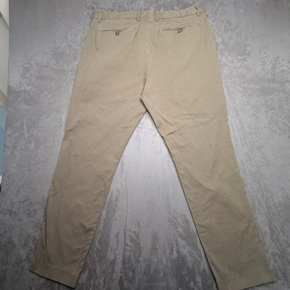 Bonobos Chino Pants Mens 36x32 Olive Green Athletic Fit Textured Cotton Trousers